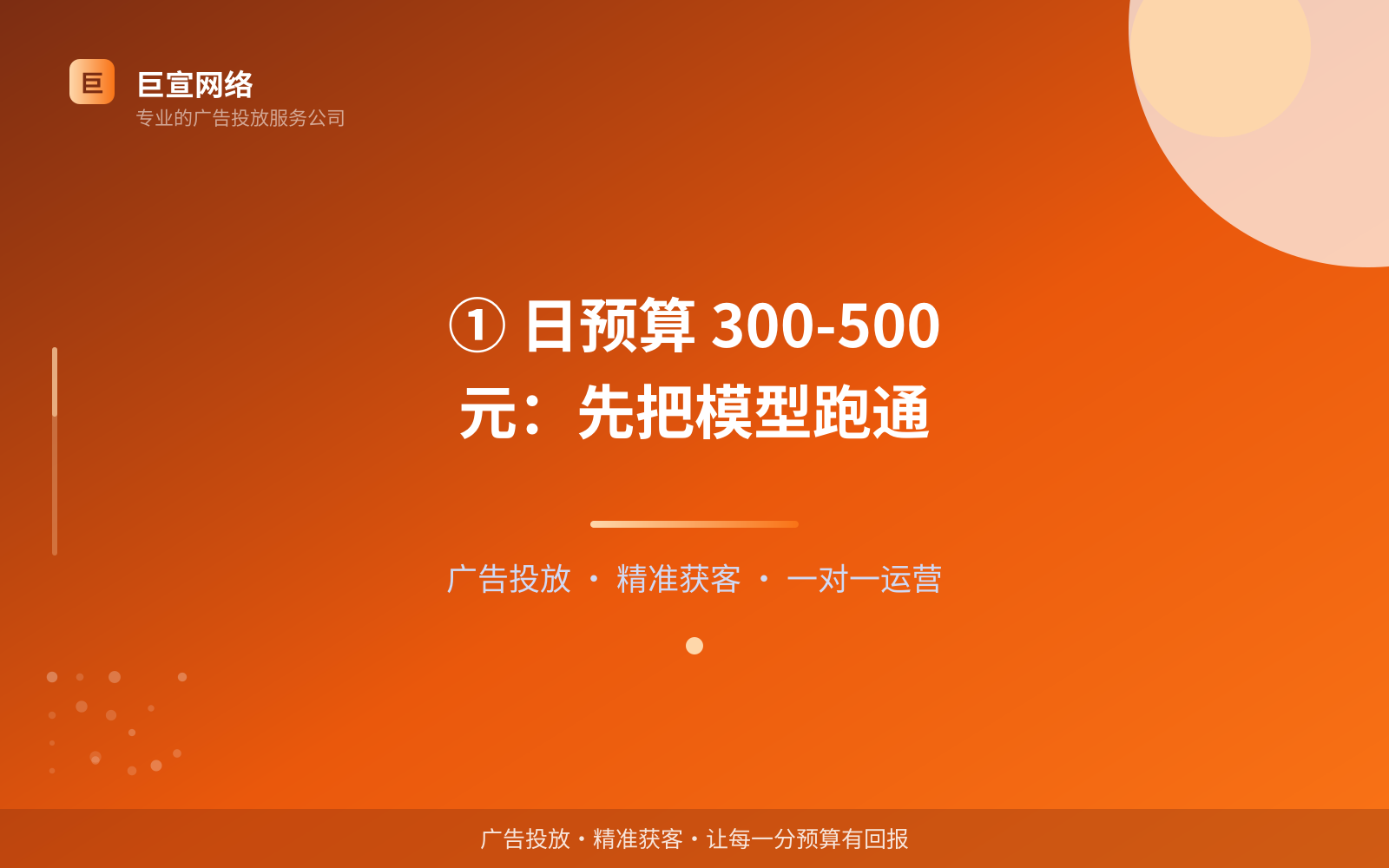 ① 日预算 300-500 元:先把模型跑通(投放方式对比) ① 日预算 300-500 元:先把模型跑通(投放方式对比)